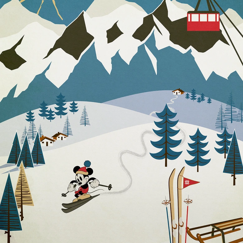 Vlies Fototapete - Mickey Alpine - 200 x 250 cm 
