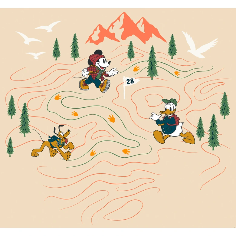 Vlies Fototapete - Mickey Meets the Mountain - 300 x 280 cm 