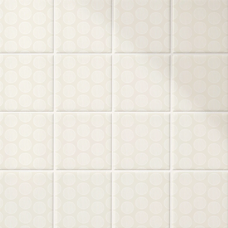 Azulejos Adhesivos Boho - círculos crema (alto brillo) - lote de 12 Alto brillo | 10x10 cm