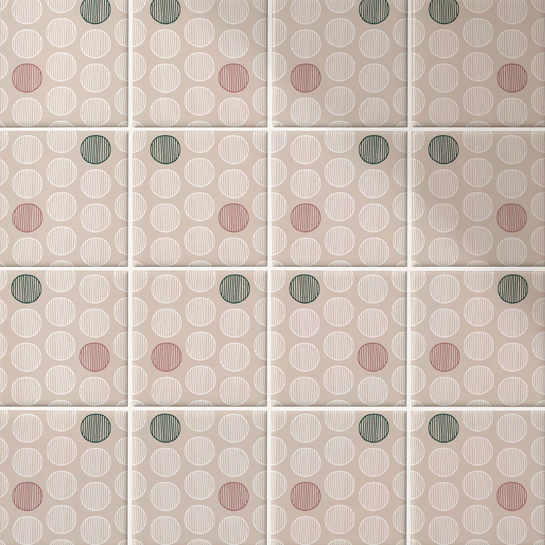 Autocollants carrelage cercles boho - lot de 12 