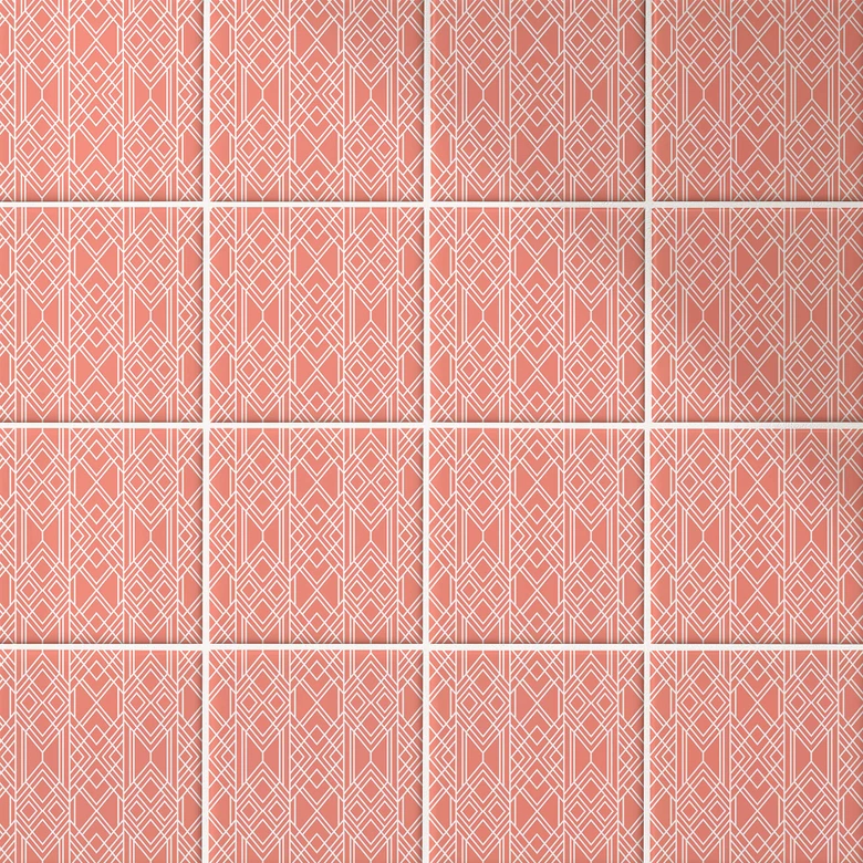 Stickers pour carrelage Fredriksson - Art Deco Abricot - Set de 12 