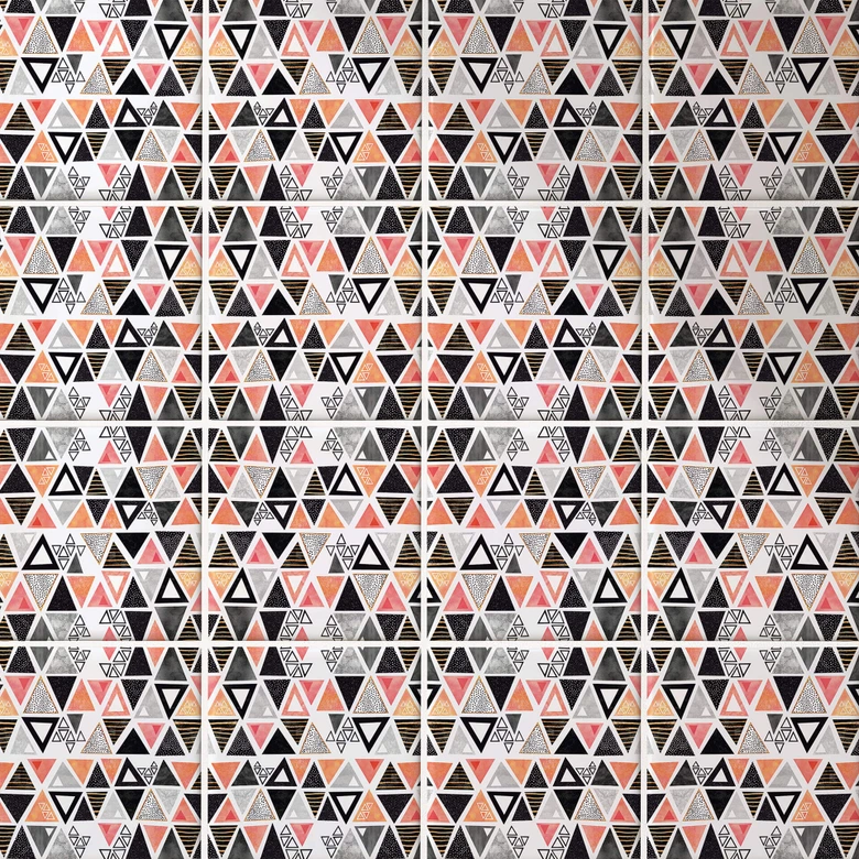 Tegelstickers Fredriksson - Apricot Triangles (set van 12) 