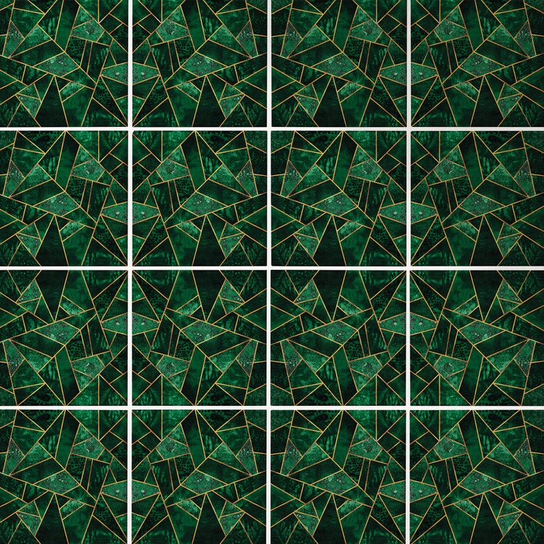Sticker pour carrelage Fredriksson Émeraude vert foncé - lot de 12 