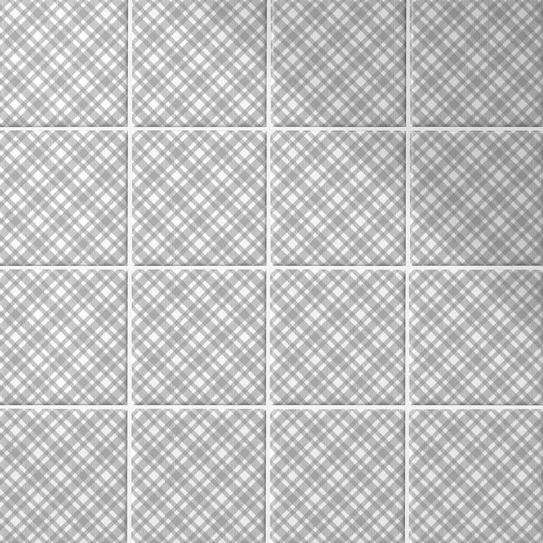 Kakeldekorer med rutmönster i grått och vitt - set om 12 