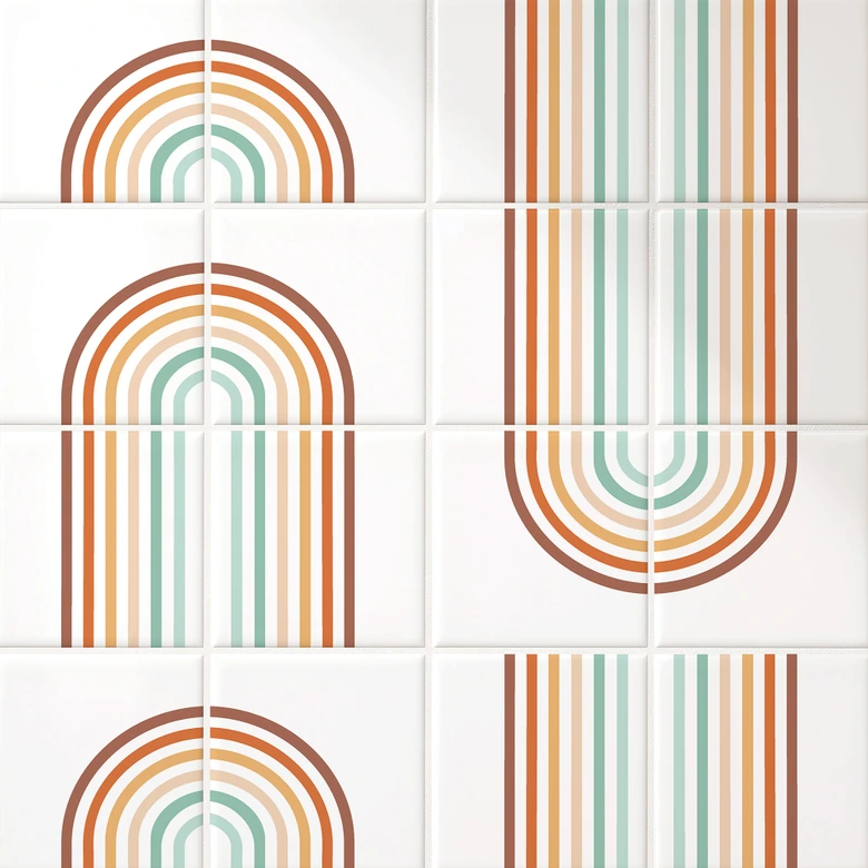 Tegelstickers Boho Rainbow (set van 12) 