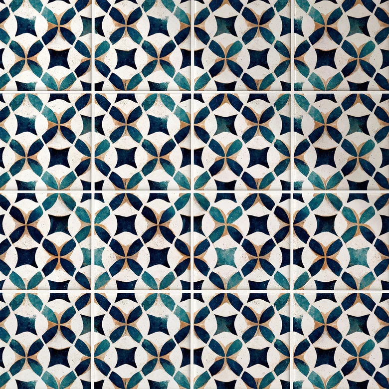 Fliesenaufkleber Portugiesisches Muster Azulejo - Treechild - 12er Set 