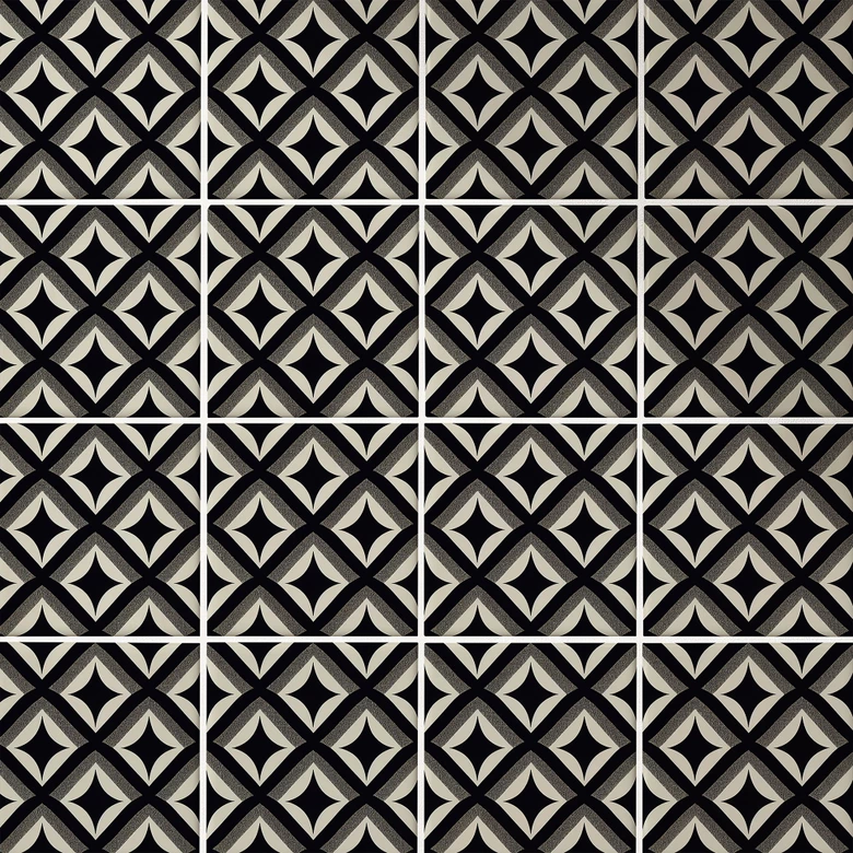 Fliesenaufkleber Schwarz-beige Ornamente - Treechild - 12er Set 