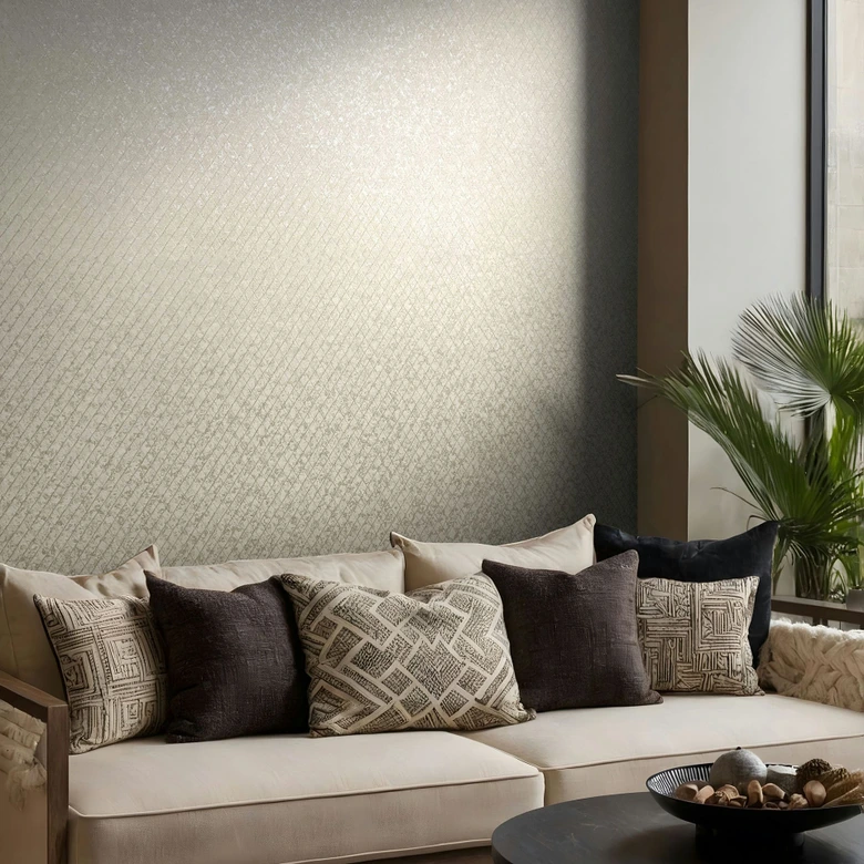 Vliestapete in Beige Rautenoptik Grafisch Geometrisch 