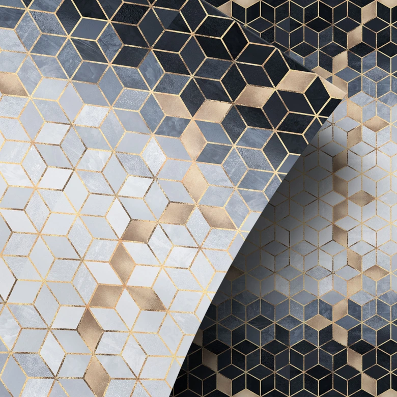 Vinilo adhesivo muebles Fredriksson - Geometría azul 