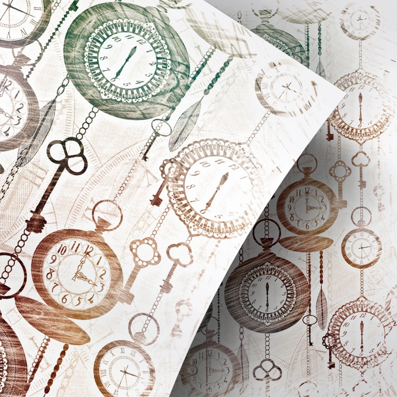 Vinilo adhesivo muebles, vinilo decorativo - limpiable - Relojes Vintage 