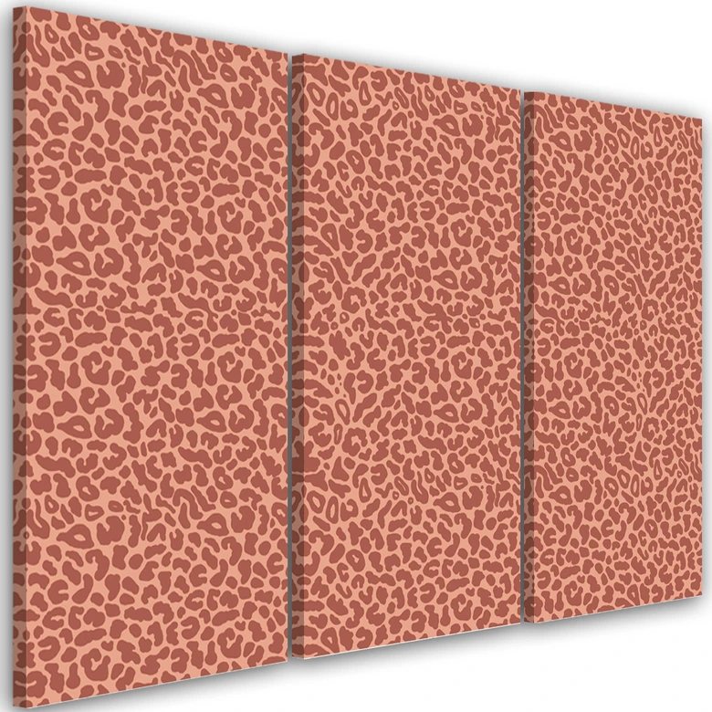 3-delige canvasprint, patroon met luipaardbontpatches 