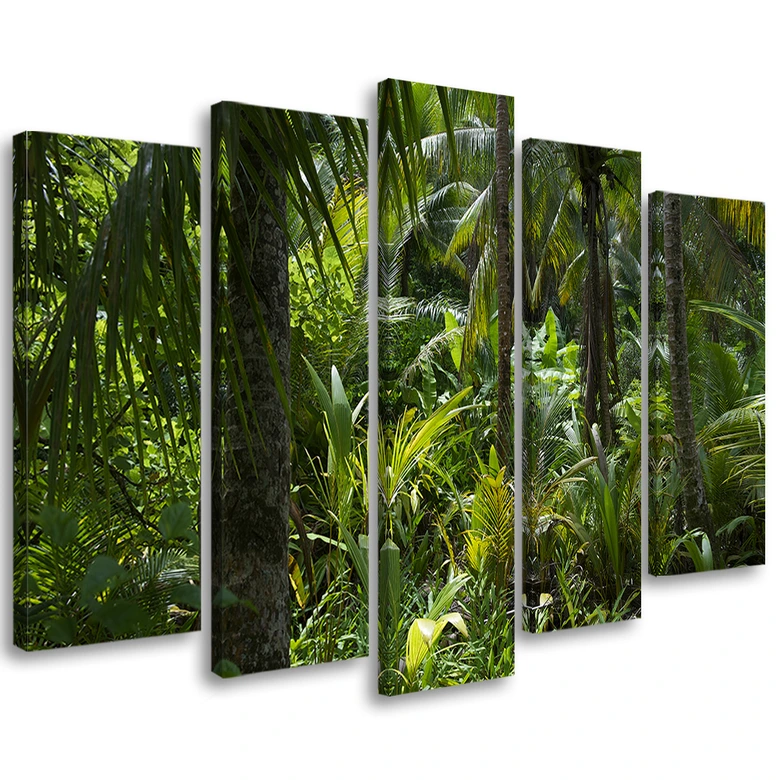 Leinwandbild 5 teilig, Wald Bäume Natur 