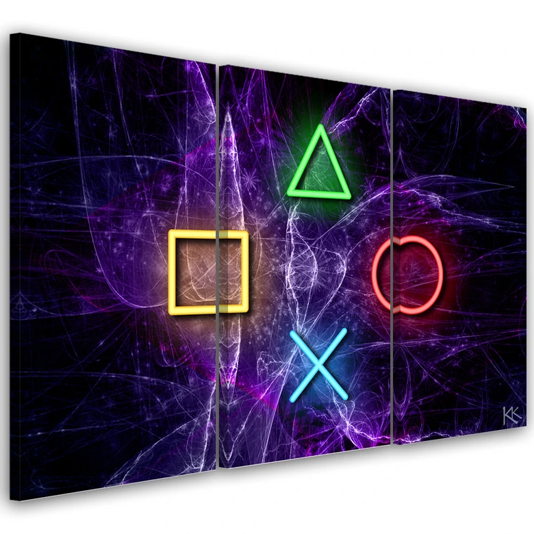 Leinwandbild 3 teilig, Tasten für den Controller 
