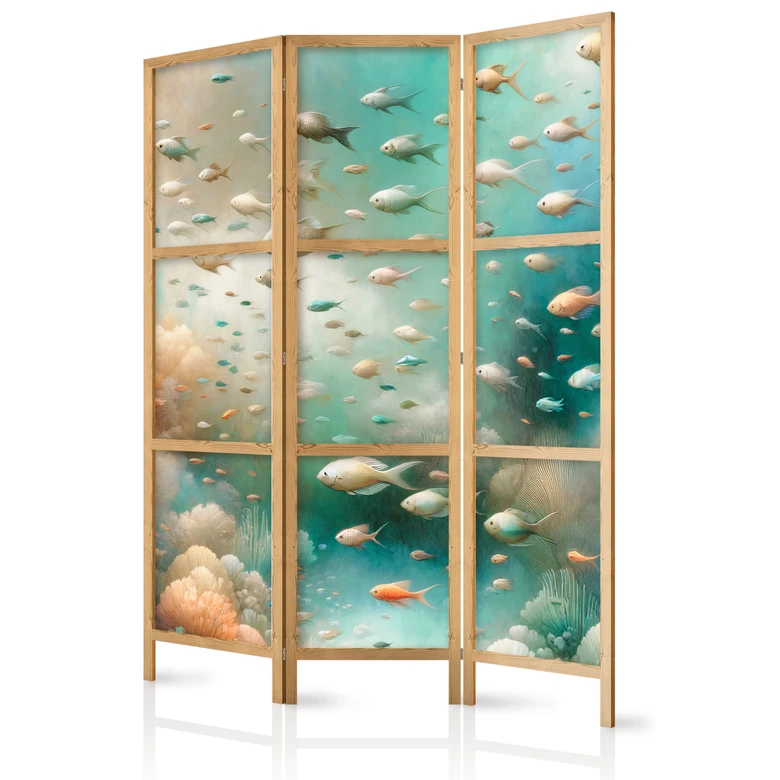 Japanischer Paravent, Raumteiler freistehend, Trennwand - Spectacular Underwater Landscape 
