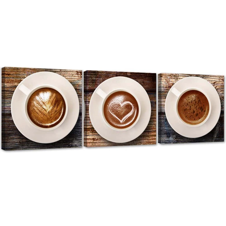 Leinwandbild 3-teilig, Kaffee Getränk 