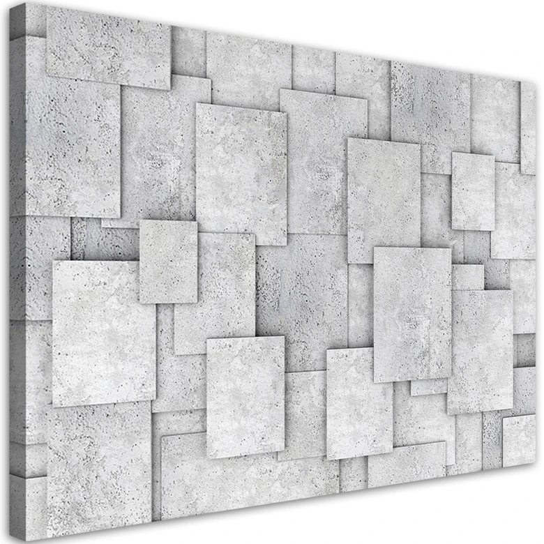 Leinwandbild, Geometrische Beton 3D Abstrakt 