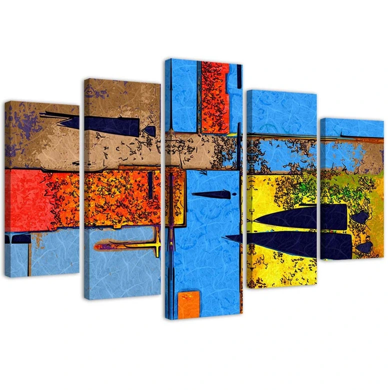 Leinwandbild 5 teilig, Abstrakt Bunt 