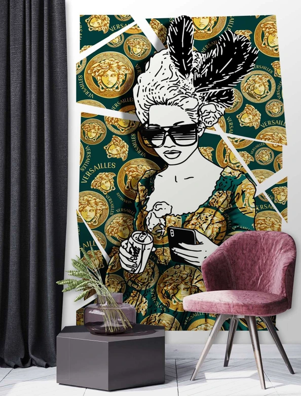 Fototapete, Modern Frau Gold 