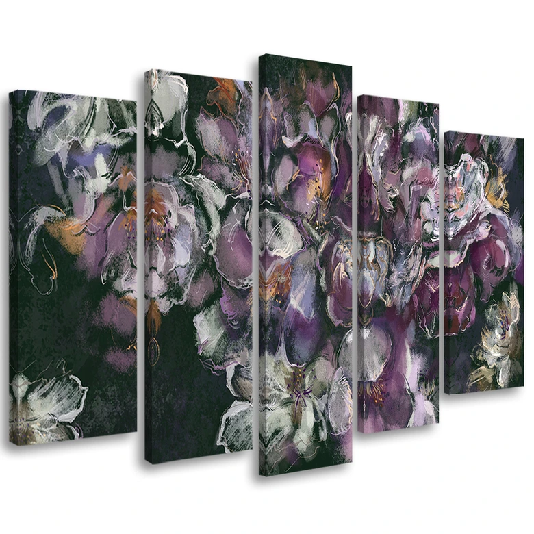 Leinwandbild 5 teilig, Iris Blume 