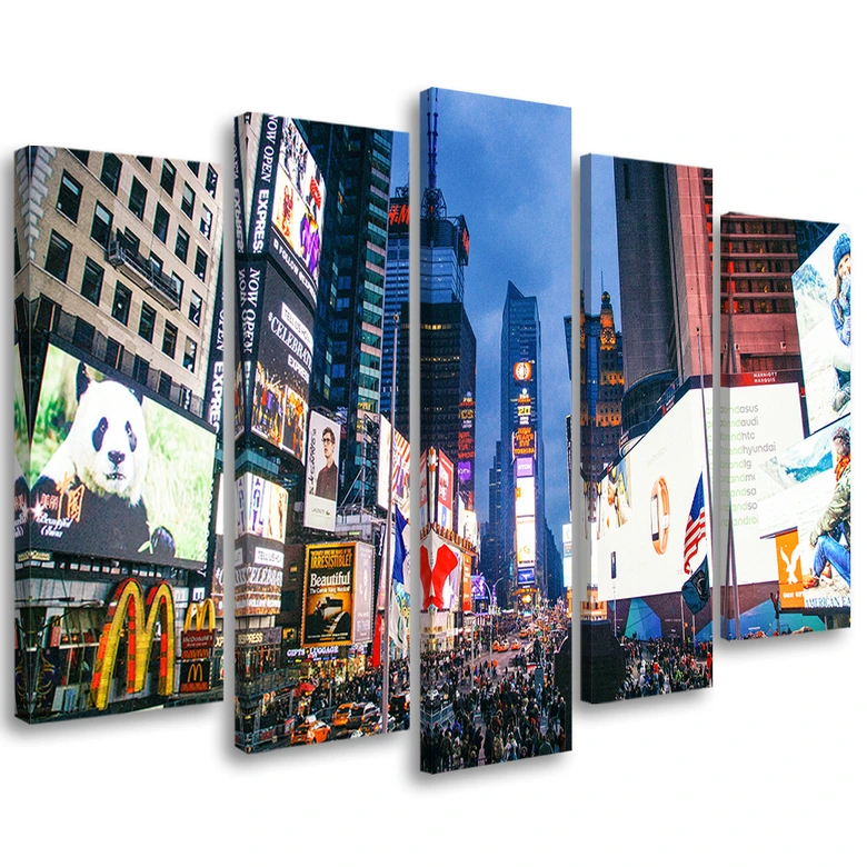 Leinwandbild 5 teilig, New York Times Square 