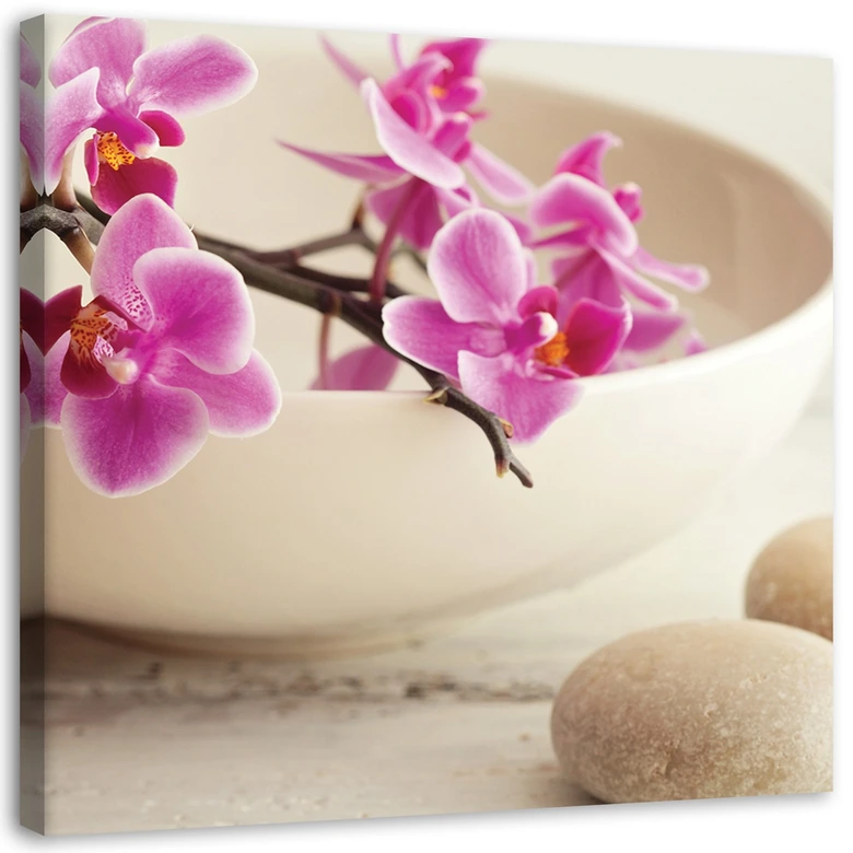 Leinwandbild, Rosa Orchideen Zen Spa 