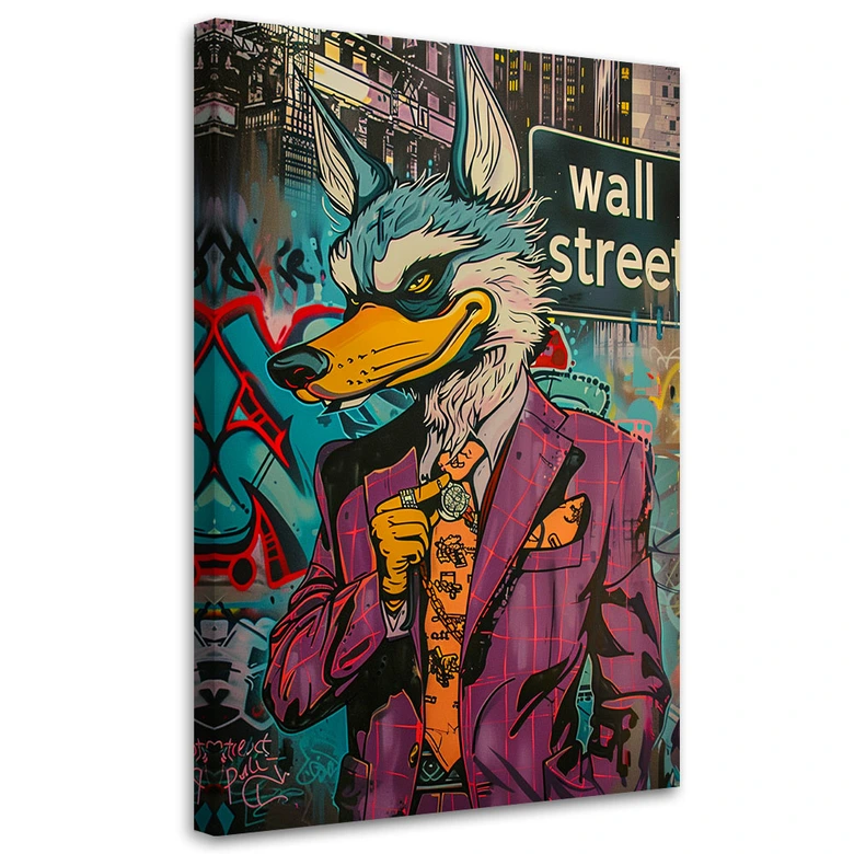 Canvas Schilderij, Wolf of Wall Street AI 