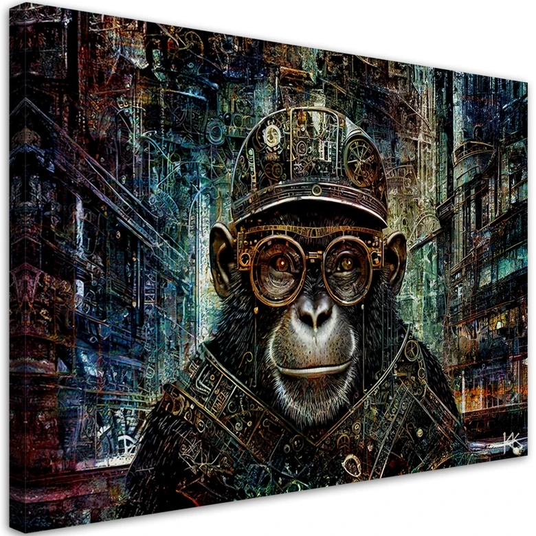 Canvasbillede, abstrakt abe 