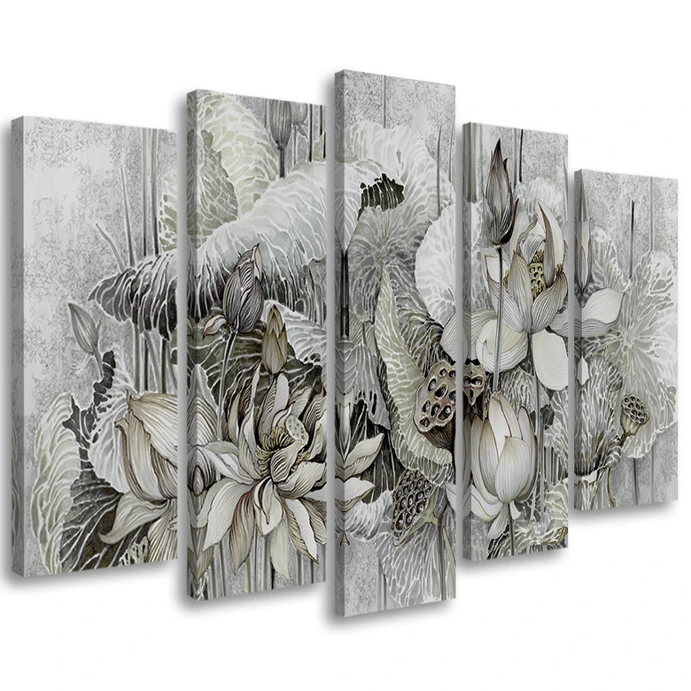 Leinwandbild 5 teilig, Saint Lotos Blumen 