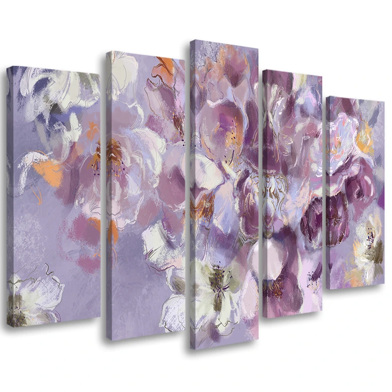 Leinwandbild 5 teilig, Iris Blume 