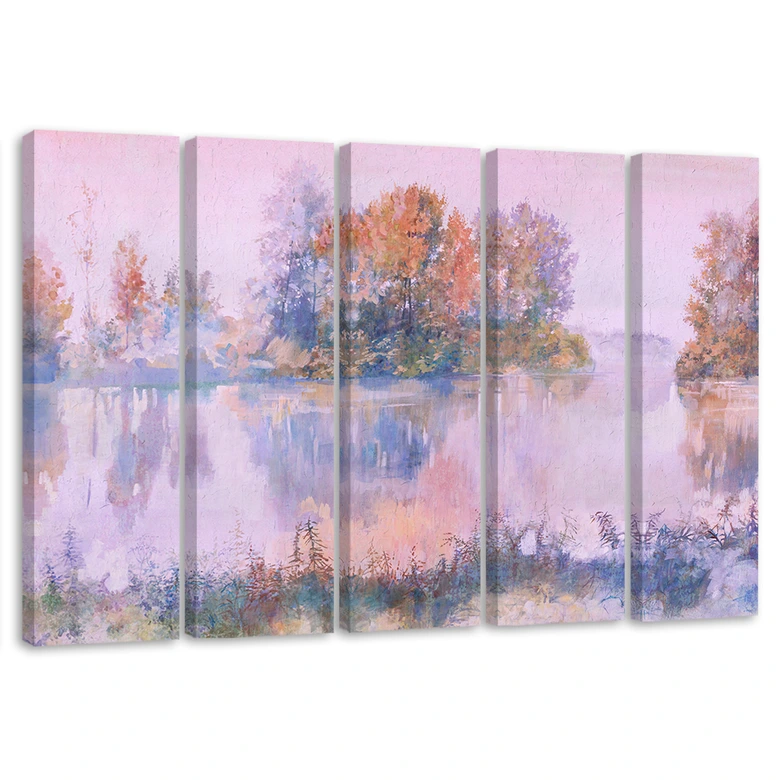 Leinwandbild 5 teilig, Seeblick 