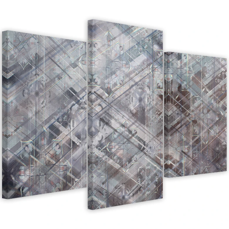 Leinwandbild 3 teilig, Abstrakte geometrische Formen 