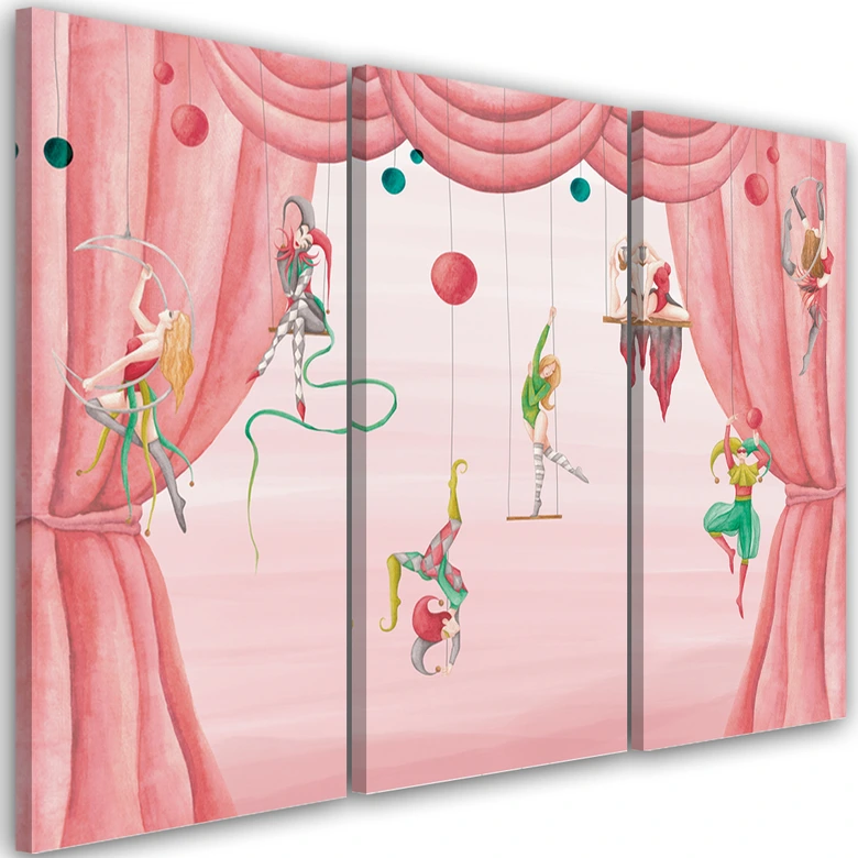 3-delige canvas print, circusacrobaat 