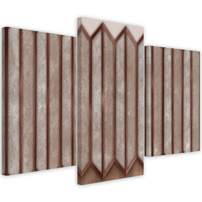 Leinwandbild 3 teilig, Buntes 3D -Fenster 