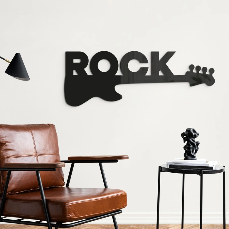 Decoración mural guitarra rock - decoración acrílica 