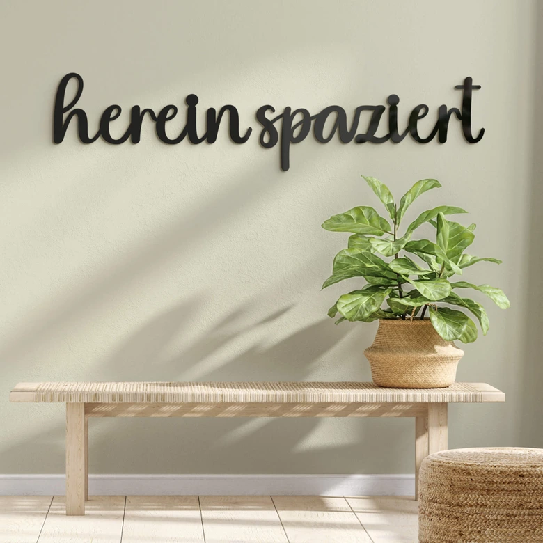 Acryldeko 3D-Schriftzug Hereinspaziert 