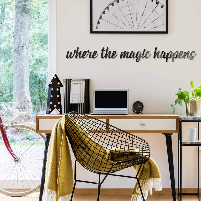 Lettres décoratives en verre acrylique - Where the magic happens 