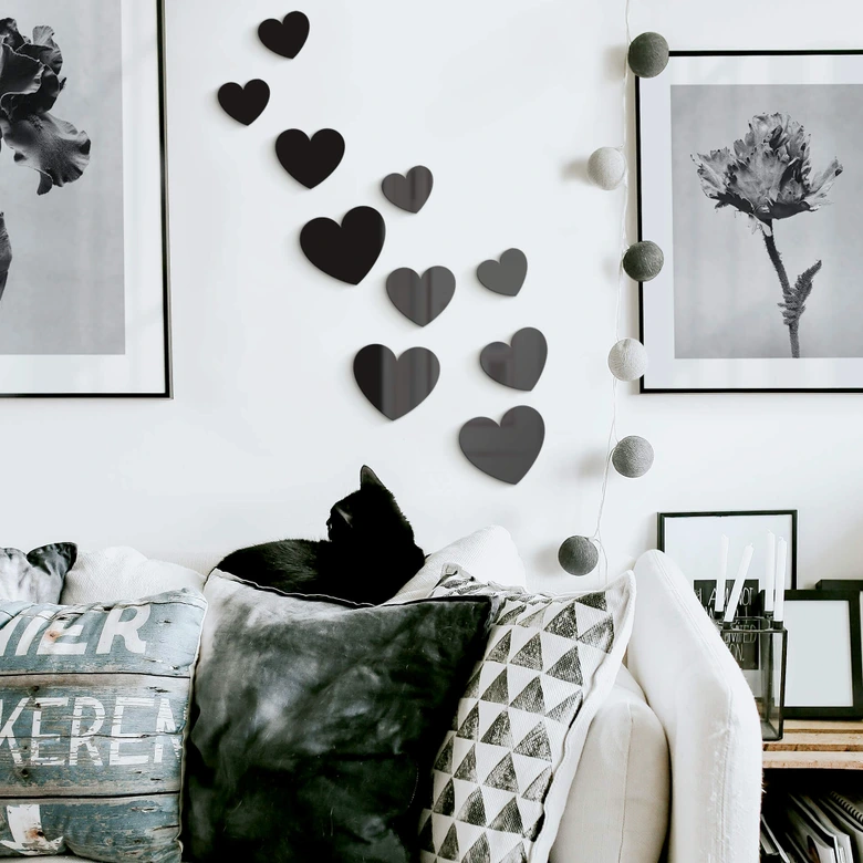 Wanddecoratie Set Harten (10 stuks) 