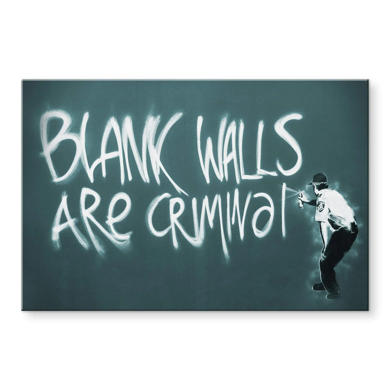 Acrylglasbild Banksy - Blank walls are criminal 