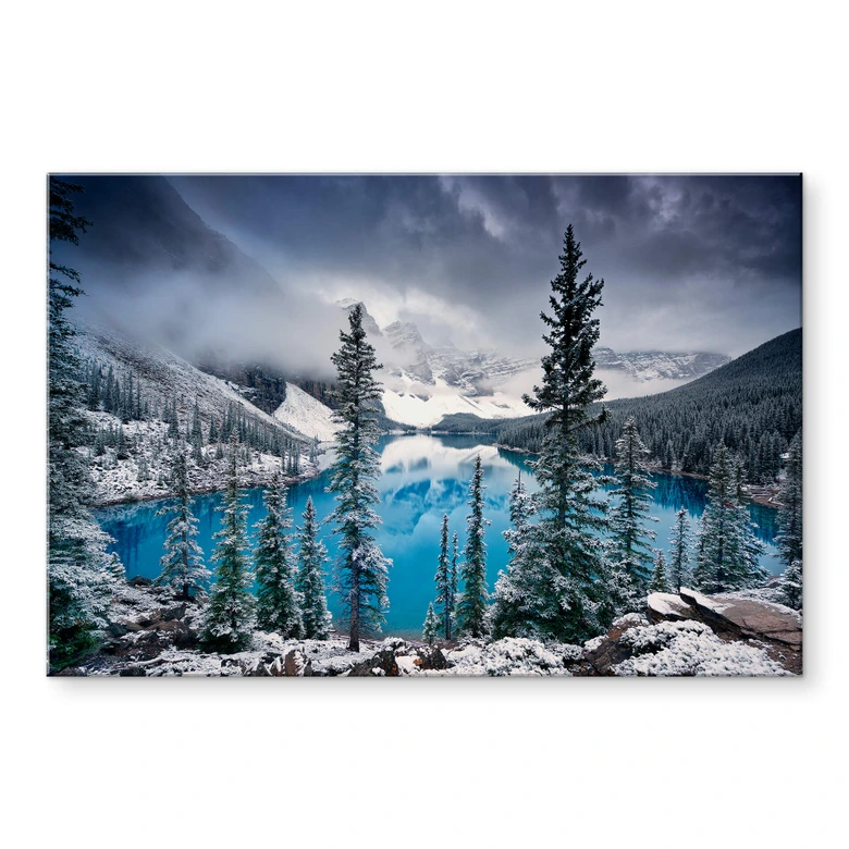 Tableau en verre acrylique Cole - vue froide sur le lac 