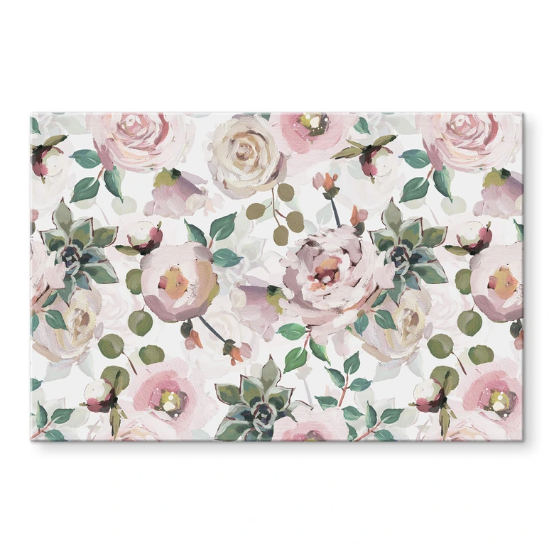 Tableau en verre acrylique UN Designs - Fleurs en peinture 
