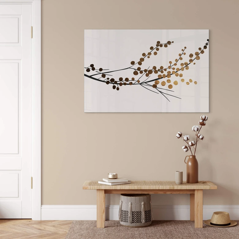 Acrylic print Kubistika - Golden branch 