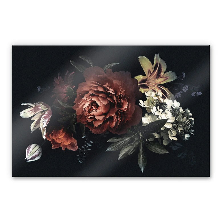 Acrylglasbild - Blumenbouquet Rot 