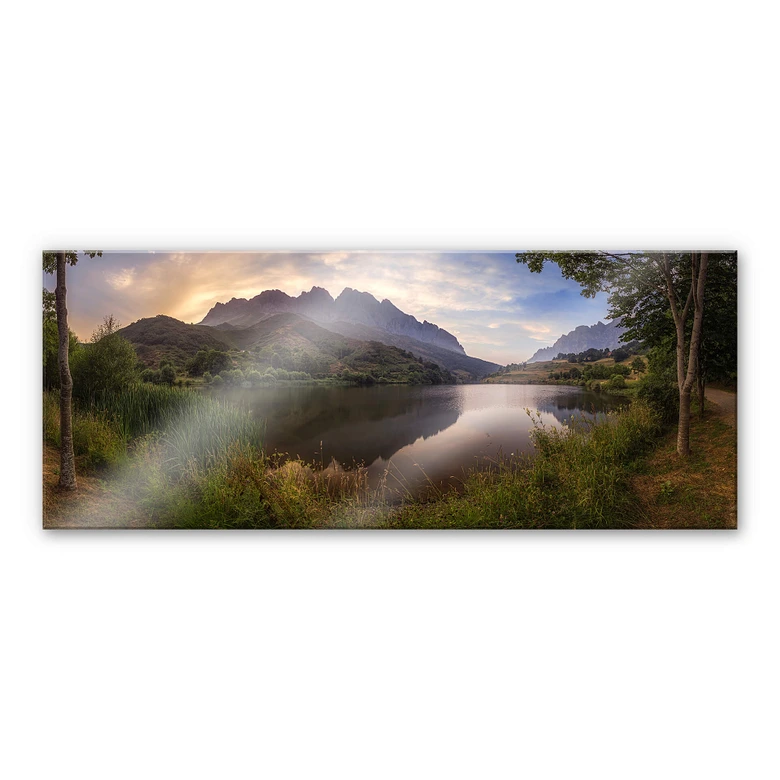 Akrylbillede Cuadrado - Paradise Pond - Panorama 