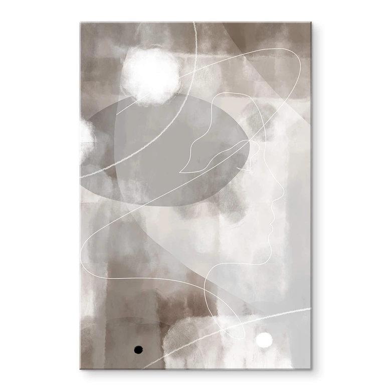 Acrylglasbild 1X Studio - Line Art Frauen Portrait 
