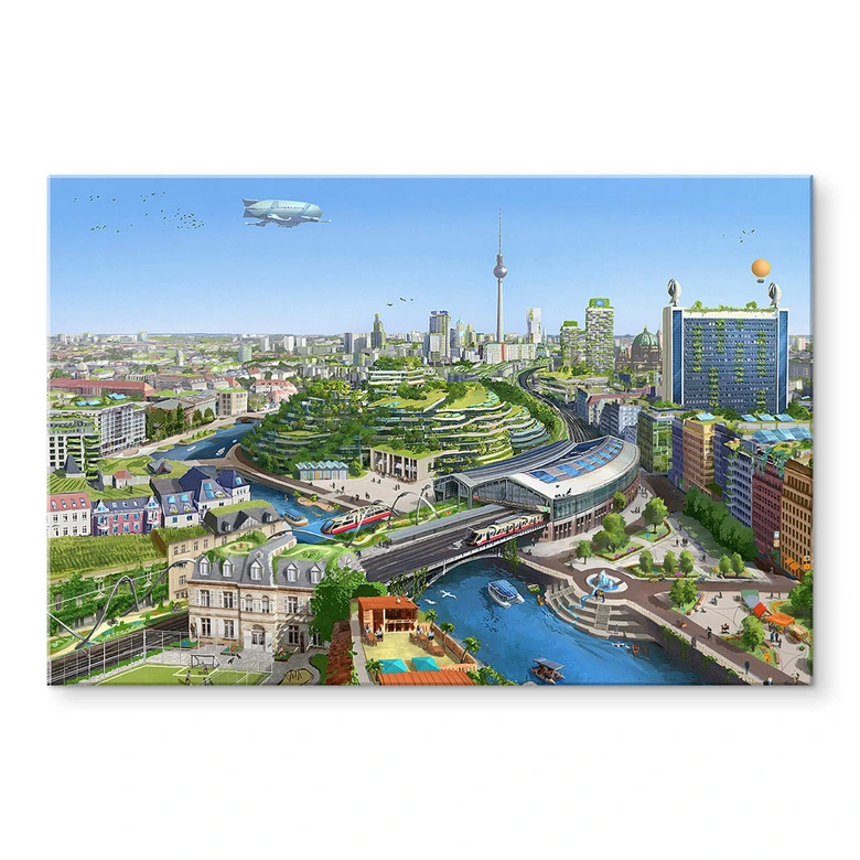 Akrylbillede aerroscape - Berlin Solarpunk 