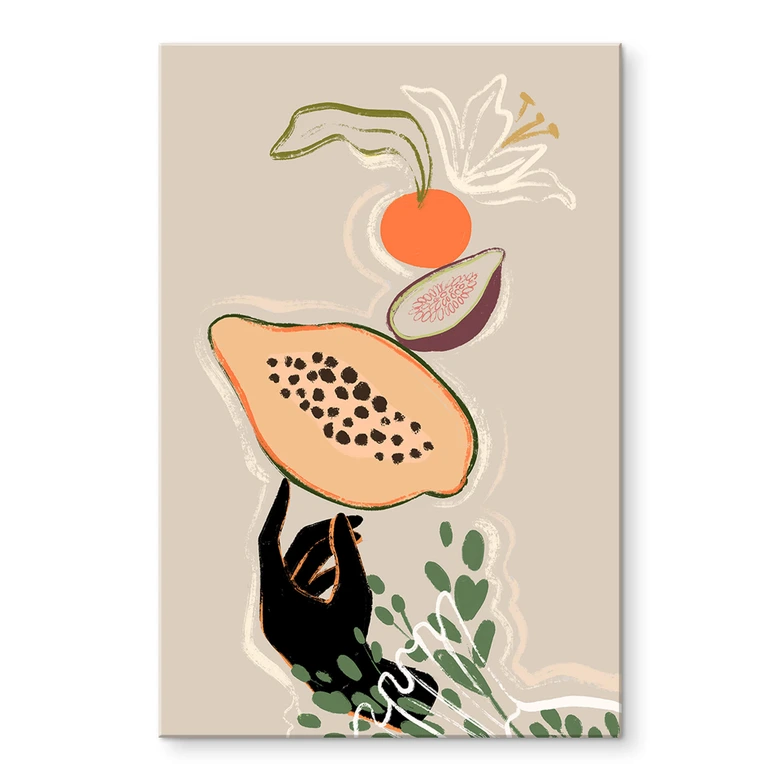Acrylglasbild Kunst - Arty Guava - Papaya Balance 