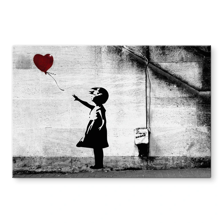 Tableau en verre acrylique Banksy - Girl with balloon 