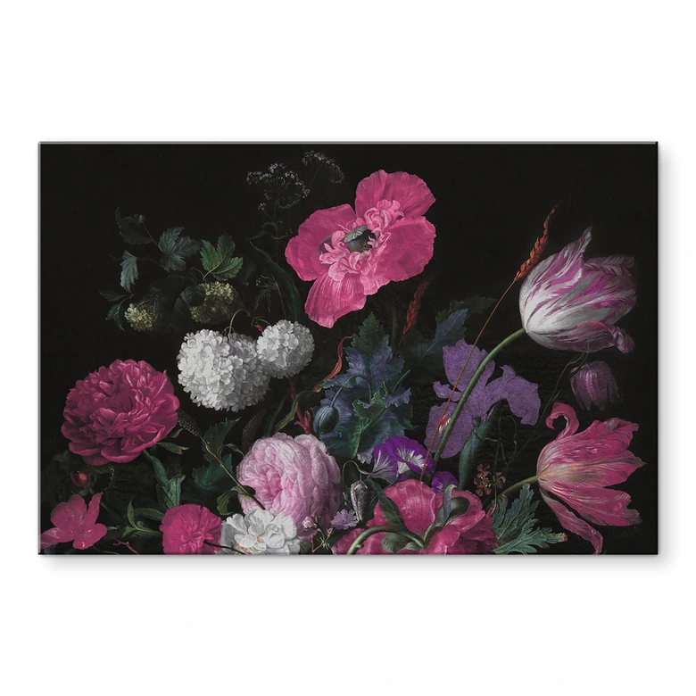 Tableau en verre acrylique Bouquet floral style mignonnette - Bloomery Decor 