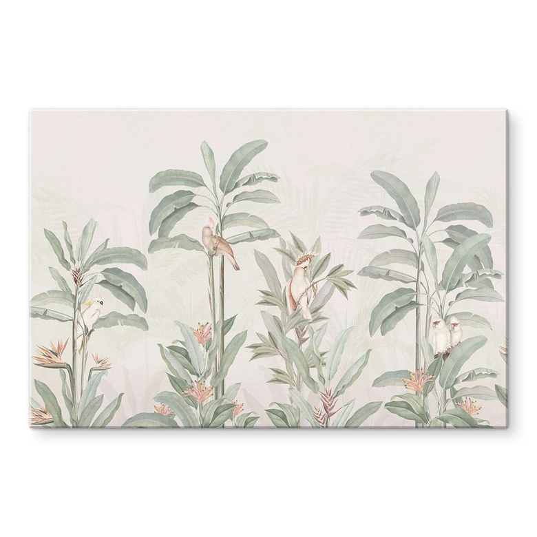 Acrylglasbild Tropischer Wald mit Kakadus - Bloomery Decor 