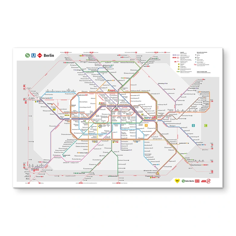 Acrylglasbild BVG Berlin - Netzplan Berlin 